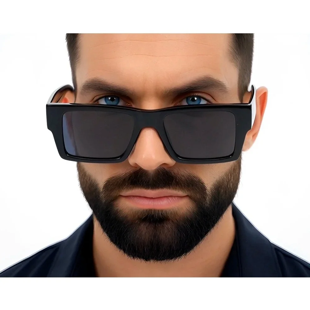MEN CLASSY THICK BOLD SQUARE SUNGLASSES SPORT‎ CASUAL RETRO DESIGNER FASHION NEW